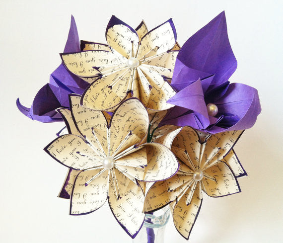 A Dozen Handmade Paper Flowers With Orchids