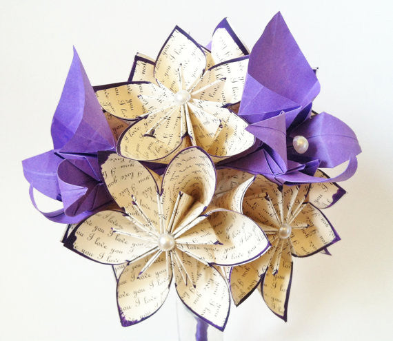 A Dozen Handmade Paper Flowers With Orchids